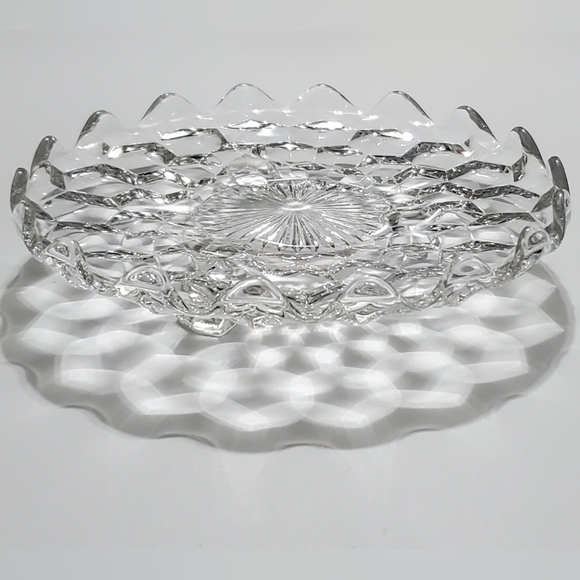 Fostoria American 3 Toed Tidbit 7 1/4" Sparkling Cubist Server - Picture 14 of 15